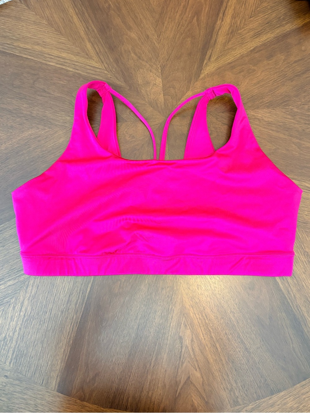 Athleta Shimmery Raspberry Colour Strappy Sports Bra 2X